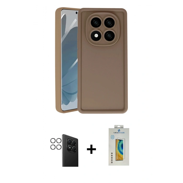MARSİLYAN™- Redmi Note 14 Pro 4G Kılıf Yankı Yansıma Özel Seri - Şeffaf Polymer Nano Ekran Koruyucu + PVD Metal Kamera Lens - GS