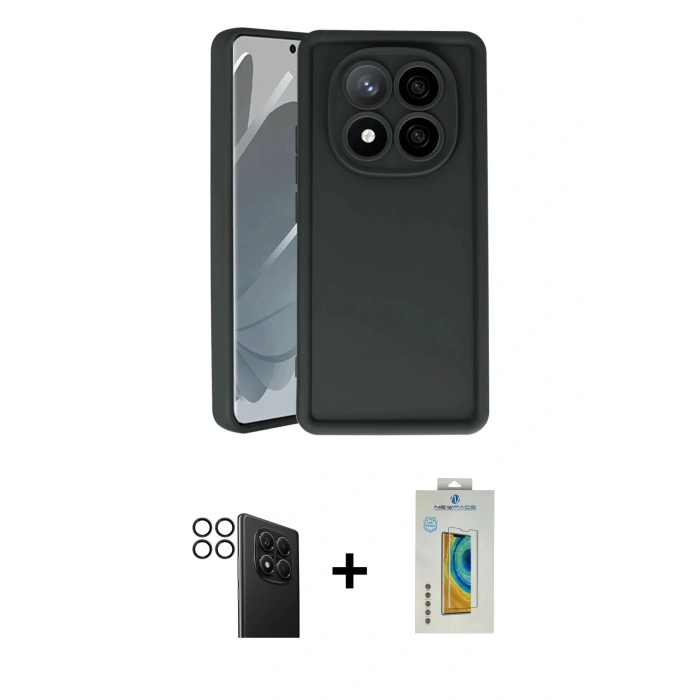 MARSİLYAN™- Redmi Note 14 Pro 4G Kılıf Yankı Yansıma Özel Seri - Şeffaf Polymer Nano Ekran Koruyucu + PVD Metal Kamera Lens - SH