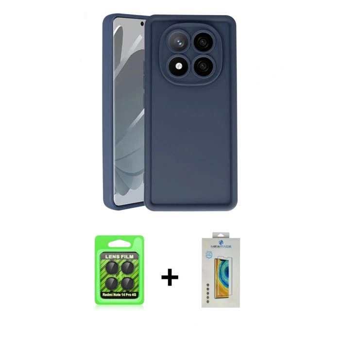 MARSİLYAN™- Redmi Note 14 Pro 4G Kılıf Yankı Yansıma Özel Seri - Şeffaf Polymer Nano Ekran Koruyucu + Raze Metal Kamera Lens - SH