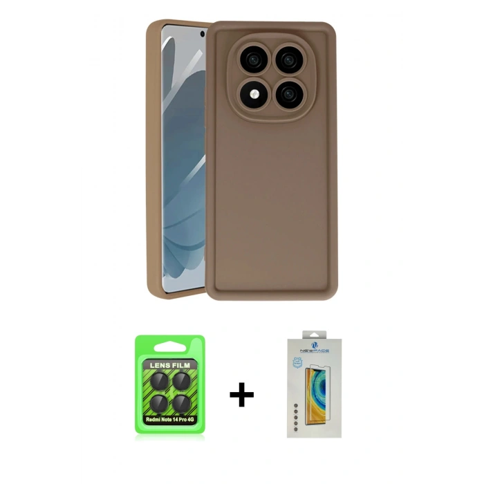 MARSİLYAN™- Redmi Note 14 Pro 4G Kılıf Yankı Yansıma Özel Seri - Şeffaf Polymer Nano Ekran Koruyucu + Raze Metal Kamera Lens - SH