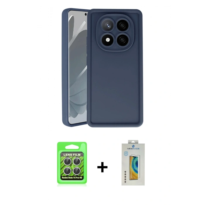 MARSİLYAN™- Redmi Note 14 Pro 4G Kılıf Yankı Yansıma Özel Seri - Şeffaf Polymer Nano Ekran Koruyucu + Raze Metal Kamera Lens - GS