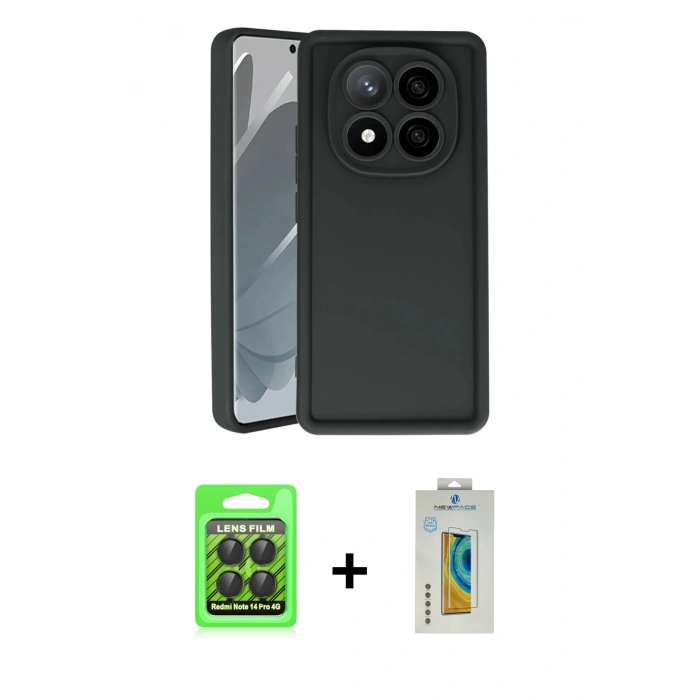 MARSİLYAN™- Redmi Note 14 Pro 4G Kılıf Yankı Yansıma Özel Seri - Şeffaf Polymer Nano Ekran Koruyucu + Raze Metal Kamera Lens - SH