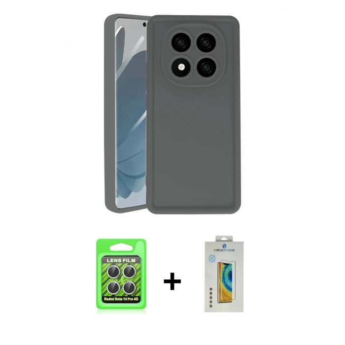 MARSİLYAN™- Redmi Note 14 Pro 4G Kılıf Yankı Yansıma Özel Seri - Şeffaf Polymer Nano Ekran Koruyucu + Raze Metal Kamera Lens - GS