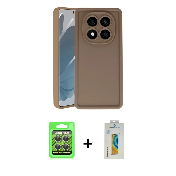 MARSİLYAN™- Redmi Note 14 Pro 4G Kılıf Yankı Yansıma Özel Seri - Şeffaf Polymer Nano Ekran Koruyucu + Raze Metal Kamera Lens - GS