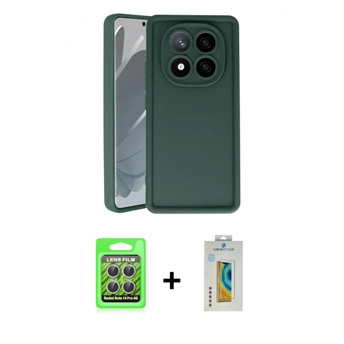 MARSİLYAN™- Redmi Note 14 Pro 4G Kılıf Yankı Yansıma Özel Seri - Şeffaf Polymer Nano Ekran Koruyucu + Raze Metal Kamera Lens - GS