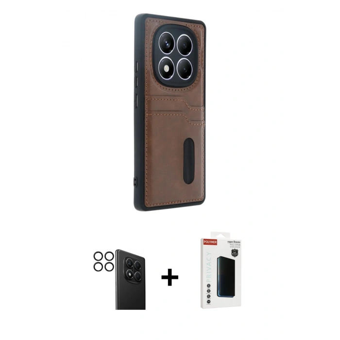MARSİLYAN™- Redmi Note 14 Pro 4G Kılıf Yörünge Işık Serisi - Şeffaf Hayalet Polymer Nano Ekran Koruyucu + PVD Metal Kamera Lens - SH