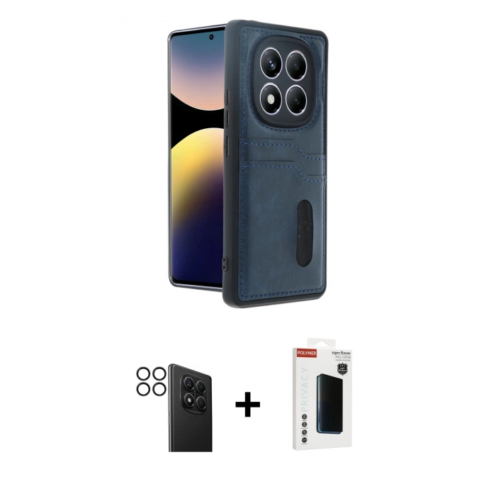MARSİLYAN™- Redmi Note 14 Pro 4G Kılıf Yörünge Işık Serisi - Şeffaf Hayalet Polymer Nano Ekran Koruyucu + PVD Metal Kamera Lens - SH
