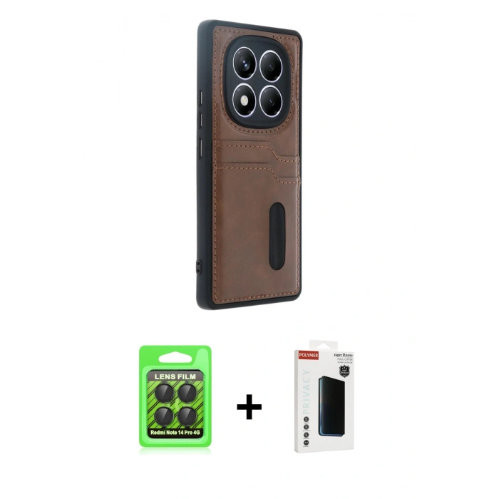 MARSİLYAN™- Redmi Note 14 Pro 4G Kılıf Yörünge Işık Serisi - Şeffaf Hayalet Polymer Nano Ekran Koruyucu + Raze Metal Kamera Lens - SH