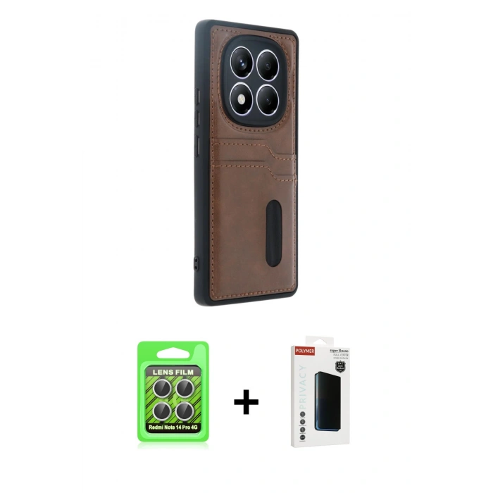 MARSİLYAN™- Redmi Note 14 Pro 4G Kılıf Yörünge Işık Serisi - Şeffaf Hayalet Polymer Nano Ekran Koruyucu + Raze Metal Kamera Lens - GS