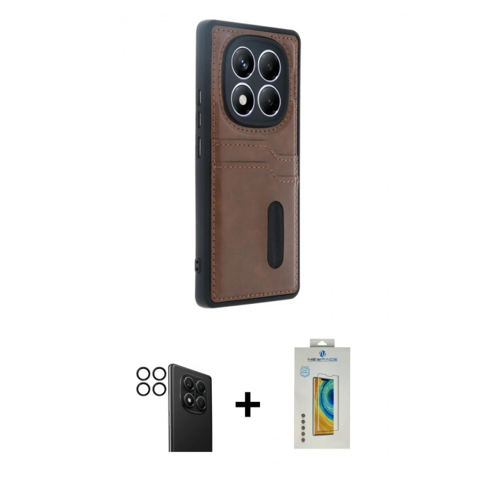 MARSİLYAN™- Redmi Note 14 Pro 4G Kılıf Yörünge Işık Serisi - Şeffaf Polymer Nano Ekran Koruyucu + PVD Metal Kamera Lens - SH