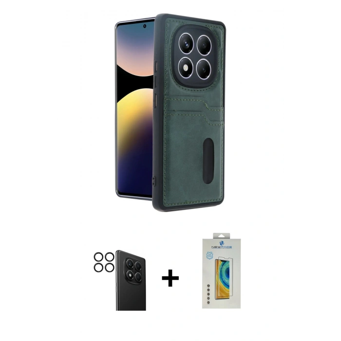 MARSİLYAN™- Redmi Note 14 Pro 4G Kılıf Yörünge Işık Serisi - Şeffaf Polymer Nano Ekran Koruyucu + PVD Metal Kamera Lens - SH