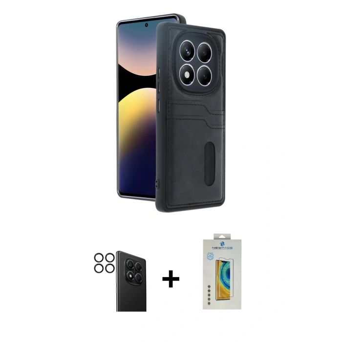 MARSİLYAN™- Redmi Note 14 Pro 4G Kılıf Yörünge Işık Serisi - Şeffaf Polymer Nano Ekran Koruyucu + PVD Metal Kamera Lens - SH