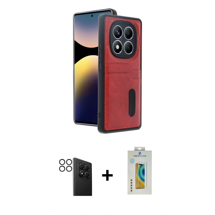 MARSİLYAN™- Redmi Note 14 Pro 4G Kılıf Yörünge Işık Serisi - Şeffaf Polymer Nano Ekran Koruyucu + PVD Metal Kamera Lens - SH