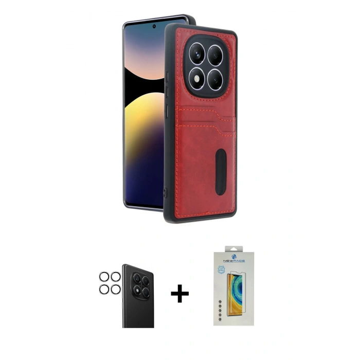 MARSİLYAN™- Redmi Note 14 Pro 4G Kılıf Yörünge Işık Serisi - Şeffaf Polymer Nano Ekran Koruyucu + PVD Metal Kamera Lens - GS