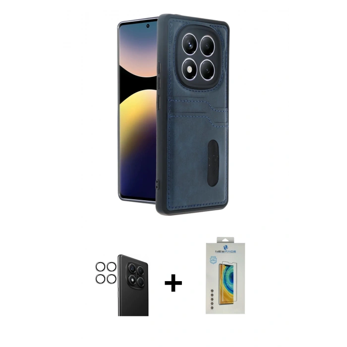 MARSİLYAN™- Redmi Note 14 Pro 4G Kılıf Yörünge Işık Serisi - Şeffaf Polymer Nano Ekran Koruyucu + PVD Metal Kamera Lens - GS