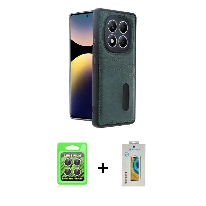 MARSİLYAN™- Redmi Note 14 Pro 4G Kılıf Yörünge Işık Serisi - Şeffaf Polymer Nano Ekran Koruyucu + Raze Metal Kamera Lens - GS