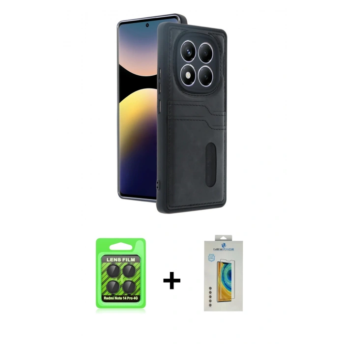 MARSİLYAN™- Redmi Note 14 Pro 4G Kılıf Yörünge Işık Serisi - Şeffaf Polymer Nano Ekran Koruyucu + Raze Metal Kamera Lens - SH