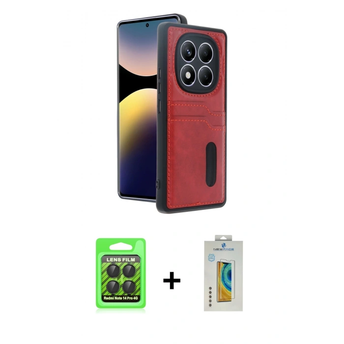 MARSİLYAN™- Redmi Note 14 Pro 4G Kılıf Yörünge Işık Serisi - Şeffaf Polymer Nano Ekran Koruyucu + Raze Metal Kamera Lens - SH
