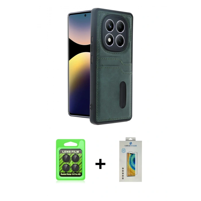 MARSİLYAN™- Redmi Note 14 Pro 4G Kılıf Yörünge Işık Serisi - Şeffaf Polymer Nano Ekran Koruyucu + Raze Metal Kamera Lens - SH