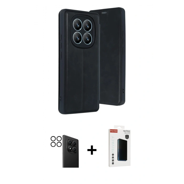 MARSİLYAN™- Redmi Note 14 Pro 4G Kılıf Zirve Yansıma Serisi - Şeffaf Hayalet Polymer Nano Ekran Koruyucu + PVD Metal Kamera Lens - SH