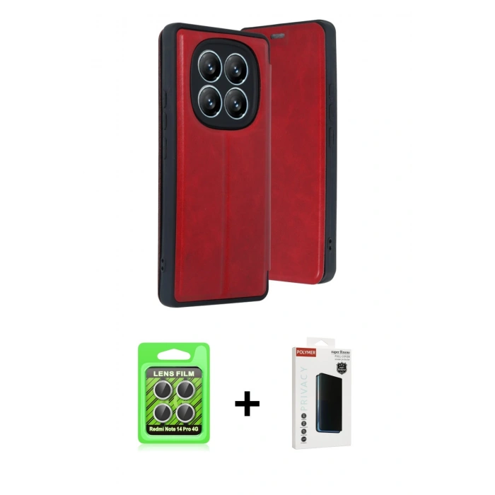 MARSİLYAN™- Redmi Note 14 Pro 4G Kılıf Zirve Yansıma Serisi - Şeffaf Hayalet Polymer Nano Ekran Koruyucu + Raze Metal Kamera Lens - GS
