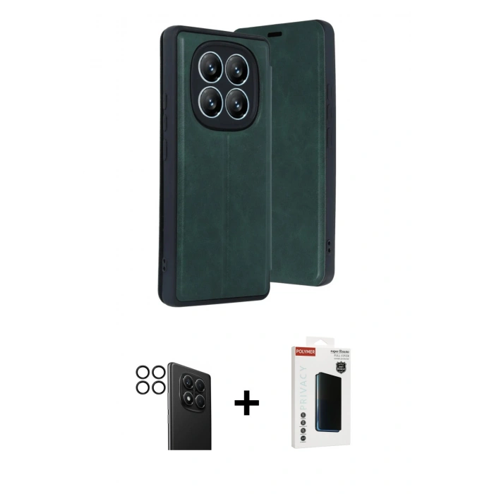 MARSİLYAN™- Redmi Note 14 Pro 4G Kılıf Zirve Yansıma Serisi - Şeffaf Hayalet Polymer Nano Ekran Koruyucu + PVD Metal Kamera Lens - SH