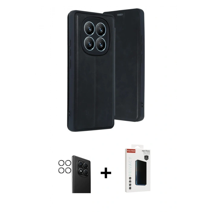 MARSİLYAN™- Redmi Note 14 Pro 4G Kılıf Zirve Yansıma Serisi - Şeffaf Hayalet Polymer Nano Ekran Koruyucu + PVD Metal Kamera Lens - GS