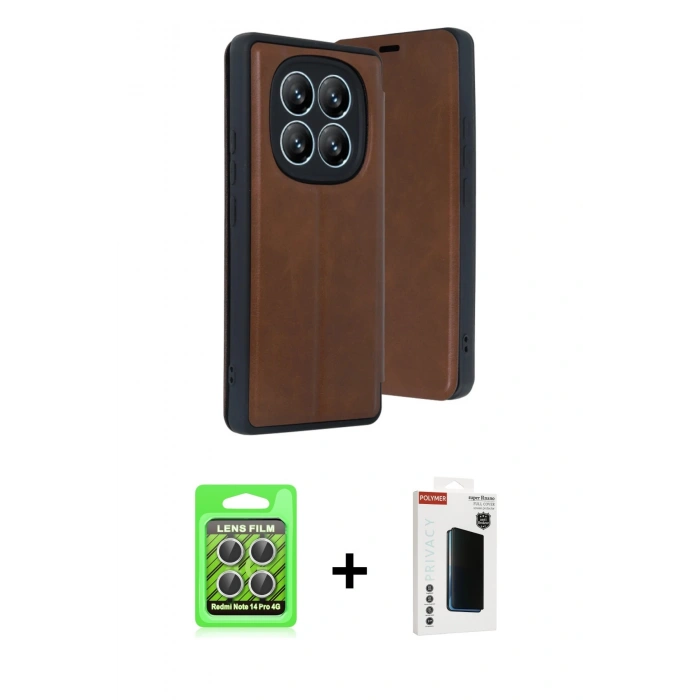MARSİLYAN™- Redmi Note 14 Pro 4G Kılıf Zirve Yansıma Serisi - Şeffaf Hayalet Polymer Nano Ekran Koruyucu + Raze Metal Kamera Lens - GS