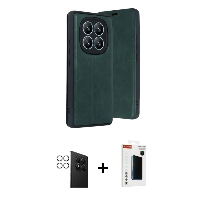 MARSİLYAN™- Redmi Note 14 Pro 4G Kılıf Zirve Yansıma Serisi - Şeffaf Hayalet Polymer Nano Ekran Koruyucu + PVD Metal Kamera Lens - GS