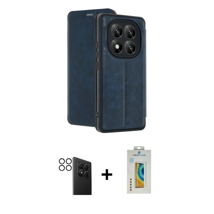 MARSİLYAN™- Redmi Note 14 Pro 4G Kılıf Zirve Yansıma Serisi - Şeffaf Polymer Nano Ekran Koruyucu + PVD Metal Kamera Lens - SH