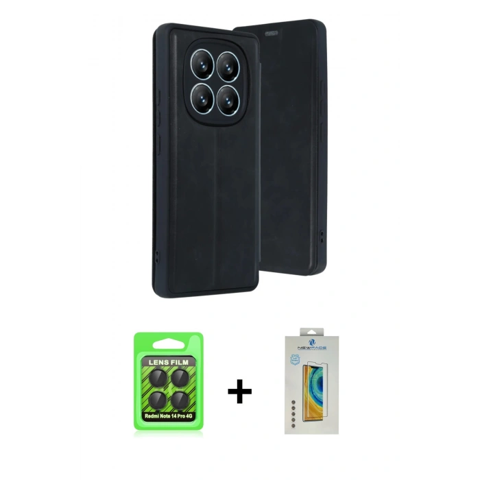 MARSİLYAN™- Redmi Note 14 Pro 4G Kılıf Zirve Yansıma Serisi - Şeffaf Polymer Nano Ekran Koruyucu + Raze Metal Kamera Lens - SH