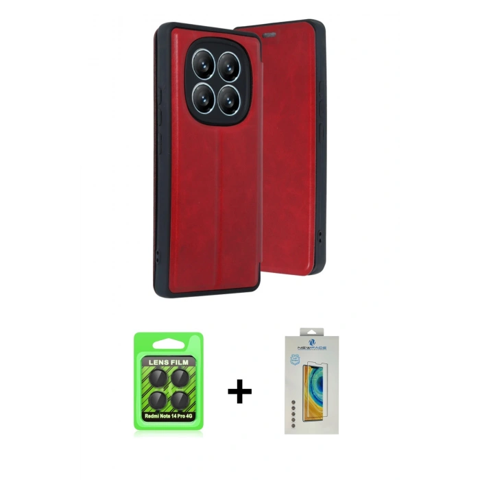 MARSİLYAN™- Redmi Note 14 Pro 4G Kılıf Zirve Yansıma Serisi - Şeffaf Polymer Nano Ekran Koruyucu + Raze Metal Kamera Lens - SH