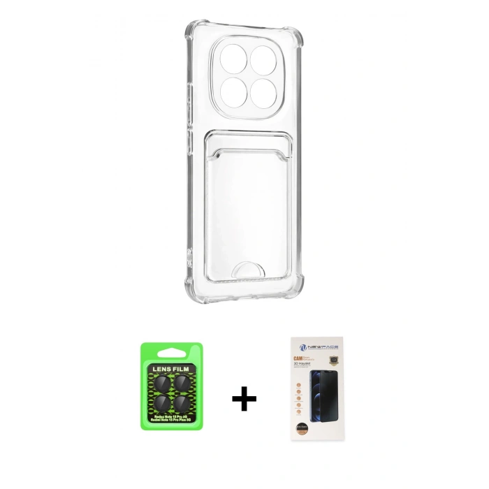 MARSİLYAN™- Redmi Note 15 Pro 5G Kılıf Doruk Klasik Koleksiyonu - Siyah 3D Antistatik Hayalet Cam Ekran Koruyucu + Raze Metal Kamera Lens - SH