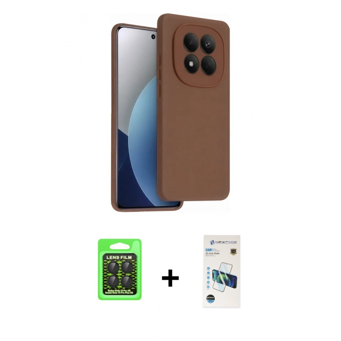 MARSİLYAN™- Redmi Note 15 Pro 5G Kılıf Kozmos Yansıma Özel Seri - Siyah 3D Antistatik Cam Ekran Koruyucu + Raze Metal Kamera Lens - SH