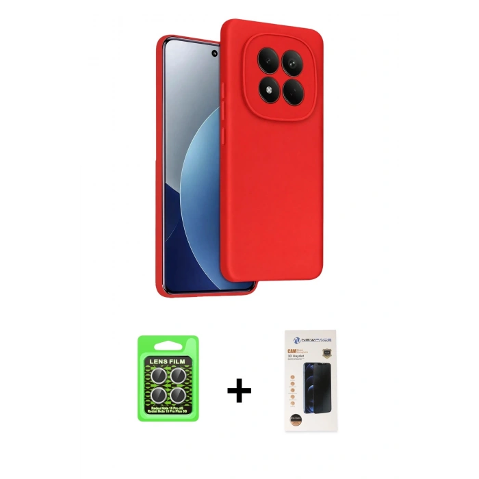 MARSİLYAN™- Redmi Note 15 Pro 5G Kılıf Kozmos Yansıma Özel Seri - Siyah 3D Antistatik Hayalet Cam Ekran Koruyucu + Raze Metal Kamera Lens - GS