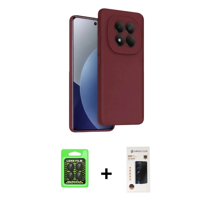 MARSİLYAN™- Redmi Note 15 Pro 5G Kılıf Kozmos Yansıma Özel Seri - Siyah 3D Antistatik Hayalet Cam Ekran Koruyucu + Raze Metal Kamera Lens - SH
