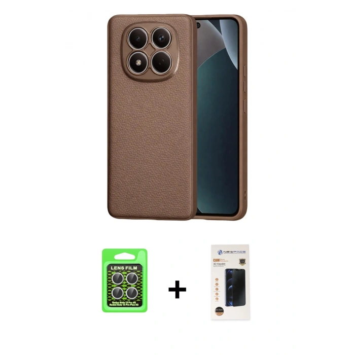 MARSİLYAN™- Redmi Note 15 Pro 5G Kılıf Nova Işık - Siyah 3D Antistatik Hayalet Cam Ekran Koruyucu + Raze Metal Kamera Lens - GS