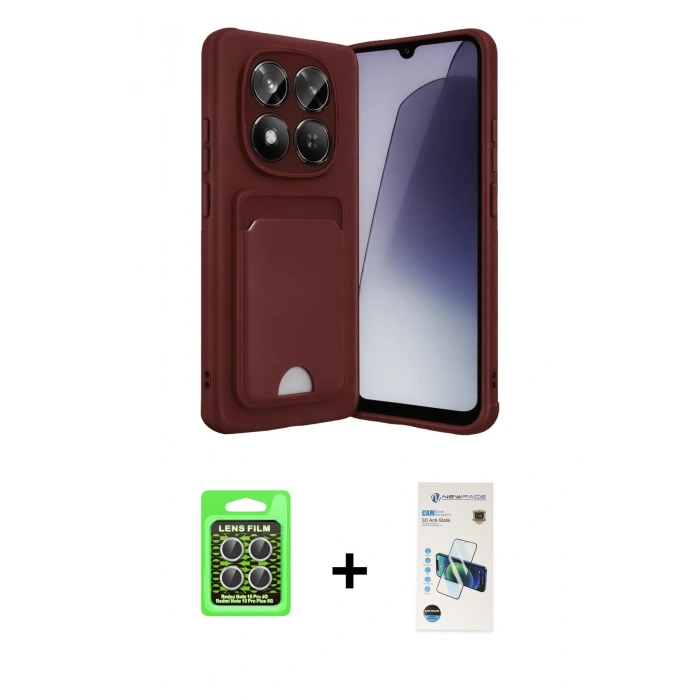 MARSİLYAN™- Redmi Note 15 Pro 5G Kılıf Vadi Çizgi Prime - Siyah 3D Antistatik Cam Ekran Koruyucu + Raze Metal Kamera Lens - GS