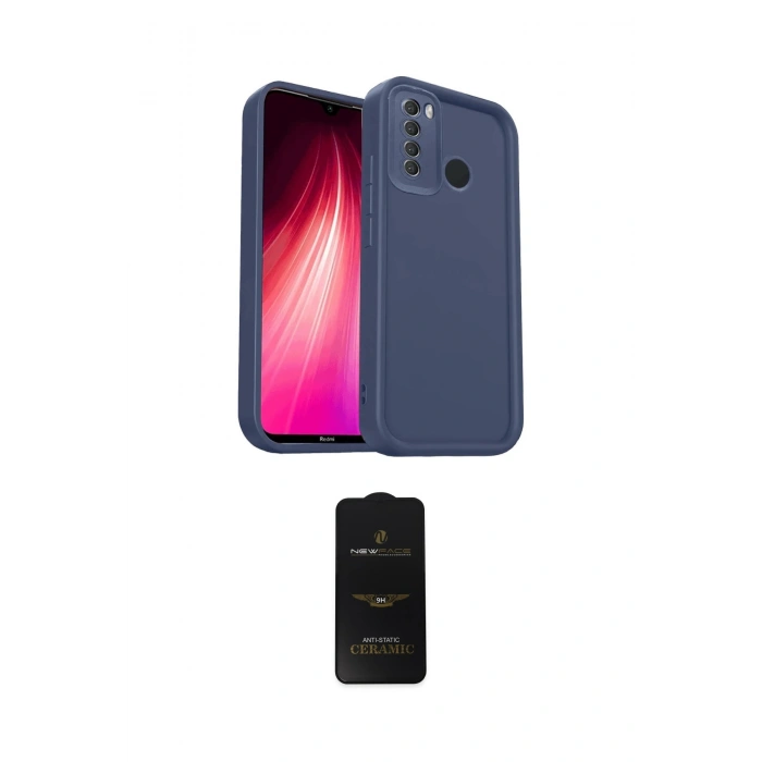 MARSİLYAN™- Redmi Note 8 Kılıf Yankı Yansıma Özel Seri - Siyah 6D Antistatik Mat Seramik Hayalet Nano Ekran Koruyucu
