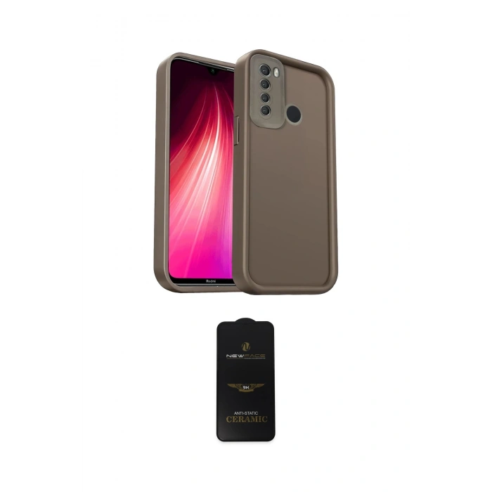 MARSİLYAN™- Redmi Note 8 Kılıf Yankı Yansıma Özel Seri - Siyah 6D Antistatik Mat Seramik Hayalet Nano Ekran Koruyucu