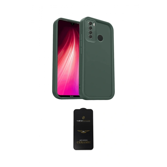 MARSİLYAN™- Redmi Note 8 Kılıf Yankı Yansıma Özel Seri - Siyah 6D Antistatik Mat Seramik Hayalet Nano Ekran Koruyucu