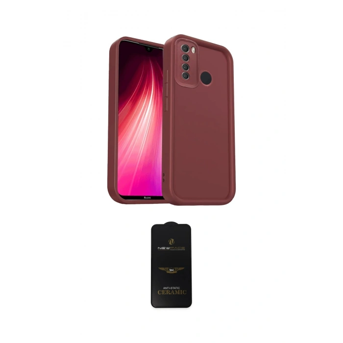 MARSİLYAN™- Redmi Note 8 Kılıf Yankı Yansıma Özel Seri - Siyah 6D Antistatik Mat Seramik Hayalet Nano Ekran Koruyucu