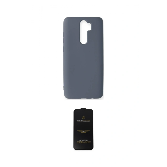 MARSİLYAN™- Redmi Note 8 Pro Kılıf Ahenk Serisi - Siyah 6D Antistatik Mat Seramik Hayalet Nano Ekran Koruyucu