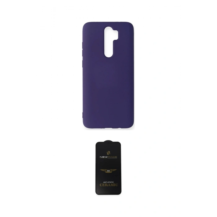 MARSİLYAN™- Redmi Note 8 Pro Kılıf Ahenk Serisi - Siyah 6D Antistatik Mat Seramik Hayalet Nano Ekran Koruyucu