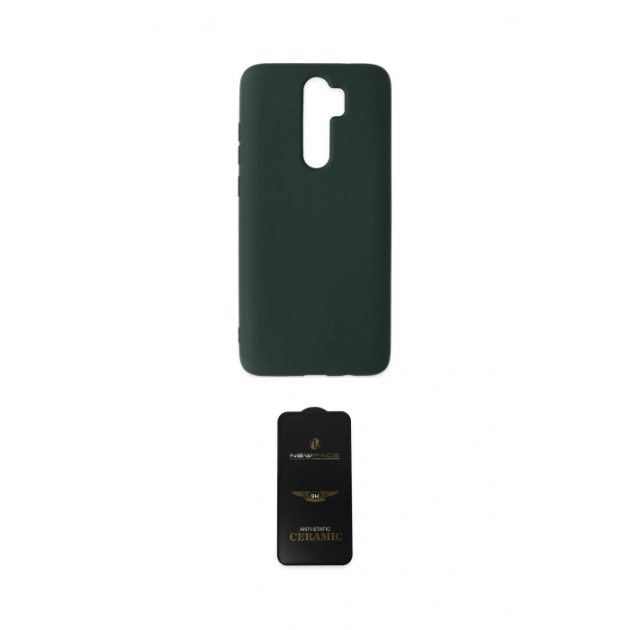 MARSİLYAN™- Redmi Note 8 Pro Kılıf Ahenk Serisi - Siyah 6D Antistatik Mat Seramik Hayalet Nano Ekran Koruyucu