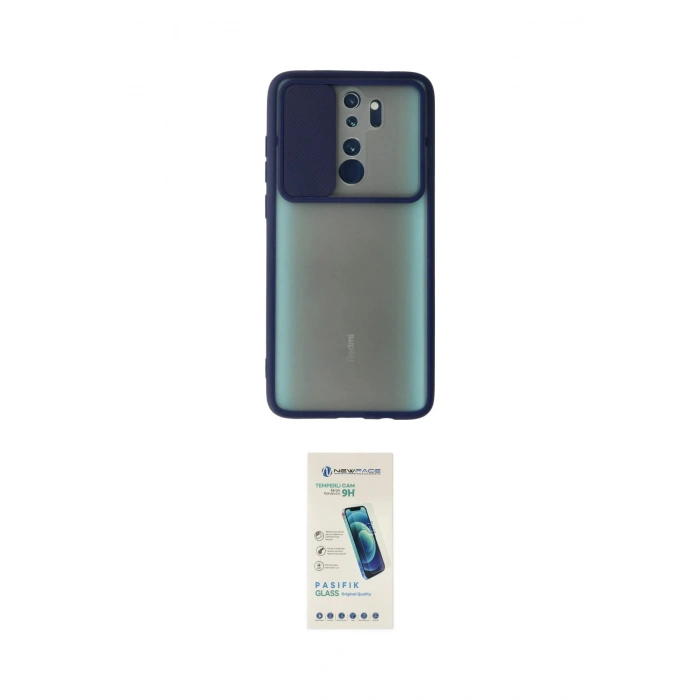 MARSİLYAN™- Redmi Note 8 Pro Kılıf Vadi Çizgi - Şeffaf Pasifik Cam Ekran Koruyucu