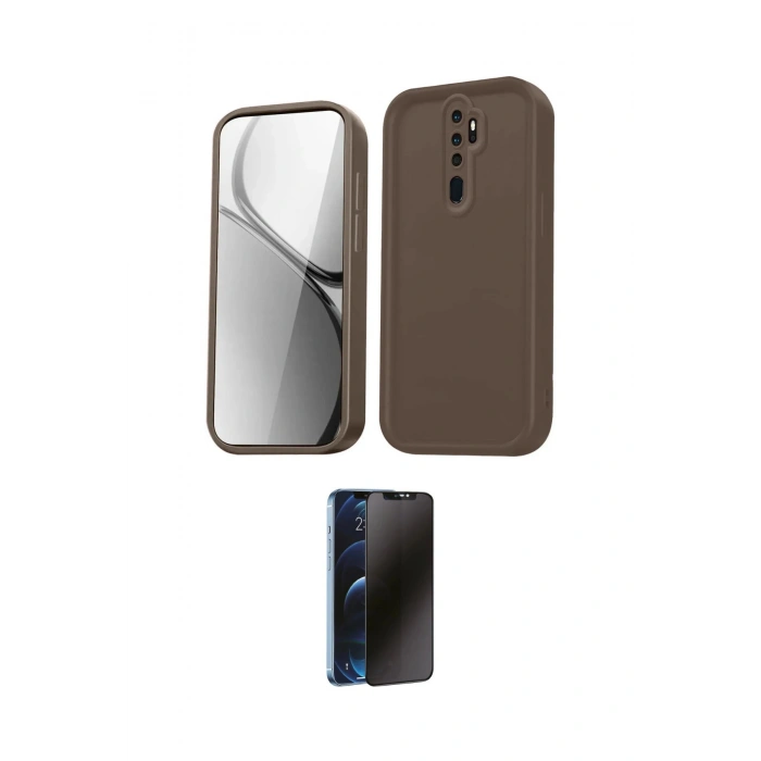 MARSİLYAN™- Redmi Note 8 Pro Kılıf Yankı Yansıma Özel Seri - Siyah 3D Antistatik Hayalet Cam Ekran Koruyucu