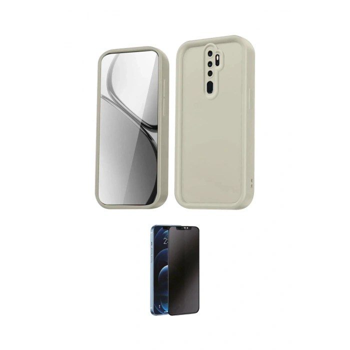 MARSİLYAN™- Redmi Note 8 Pro Kılıf Yankı Yansıma Özel Seri - Siyah 3D Antistatik Hayalet Cam Ekran Koruyucu