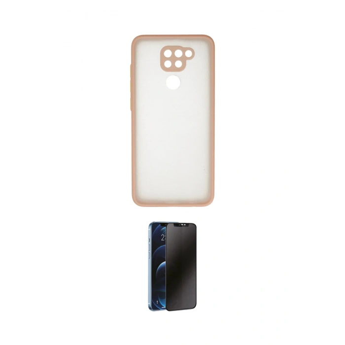 MARSİLYAN™- Redmi Note 9 Kılıf Ahenk Çizgi Serisi - Siyah 3D Antistatik Hayalet Cam Ekran Koruyucu