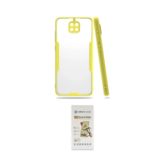 MARSİLYAN™- Redmi Note 9 Kılıf Atlas Asil Serisi - Siyah Mat Seramik Nano Ekran Koruyucu